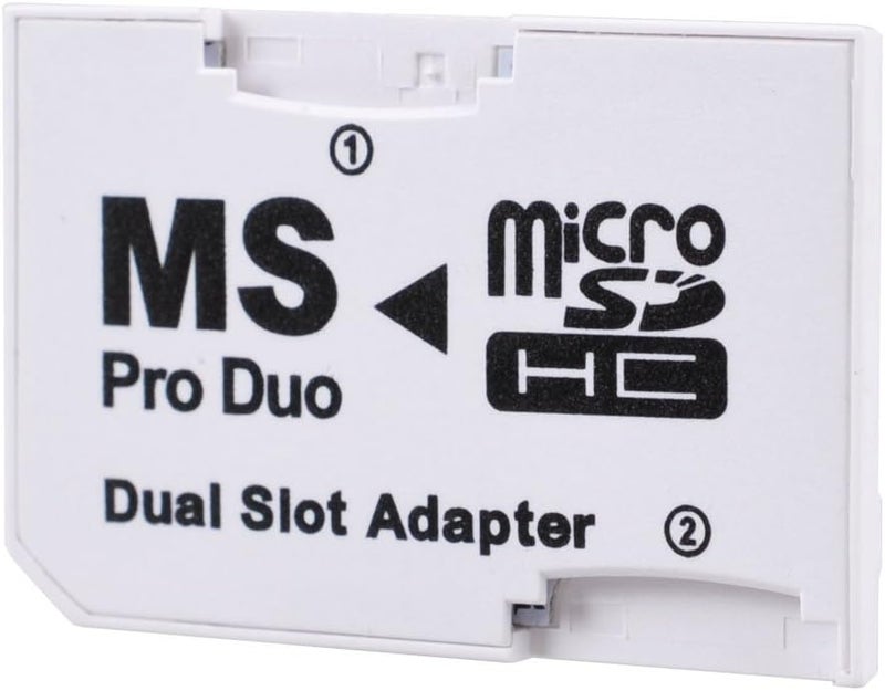 UCEC محول بطاقة الذاكرة PSP ذو الفتحتين Micro SD/SDHC إلى محول Memory Stick Pro Duo متوافق مع Sony PSP والكاميرا - Image 2